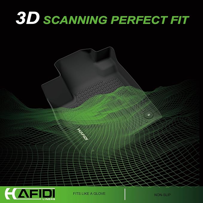HAFIDI® Floor Mats Fit for 2019-2026 Dodge Ram 2500/3500 Crew cab, All Weather Protection TPE Anti-Slip Automotive Floor Liners, Fits 1st & 2nd Row Full Set Custom Accessories, Black