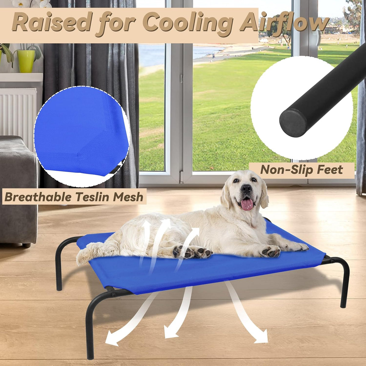 PHYEX Elevated Dog Bed for Large Dogs. Everyday comfort that fits naturally into your space.