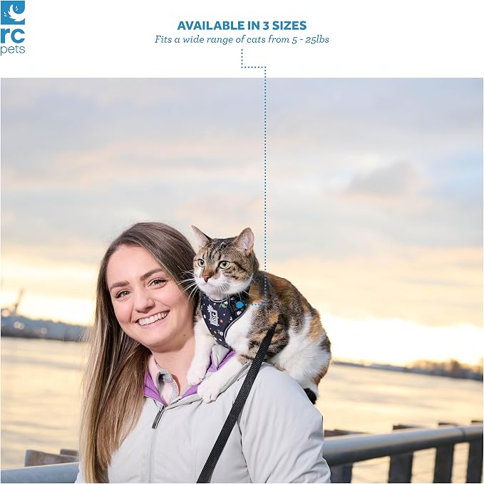 RC Pets Adventure Kitty Harness Includes Adjustable, Airmesh Fabric, 6' Leash and D-Ring Cat Walking Harness | Splatter, Medium