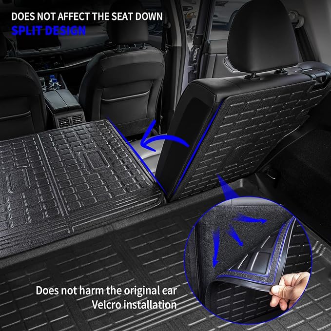 Rongtaod Floor Mats Compatible with 2021-2025 2026 Nissan Rogue Trunk Liner Cargo Mat Cargo Liner Back Seat Cover Protector 2024 Nissan Rogue Accessories (Floor Mats+Backrest Mats+Trunk Mat)