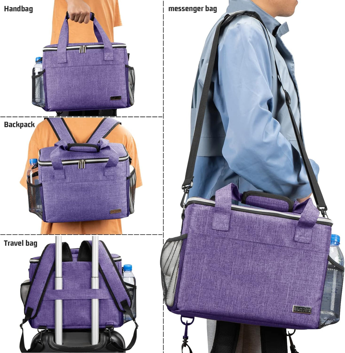 BAGLHER Dog Travel Bag Backpack Pet Supplies Backpack 5-Piece Set with Shoulder Strap 2 Lined Pet Food Containers 4 Foldable Feeding Bowls Essential Kit for Pet Travel