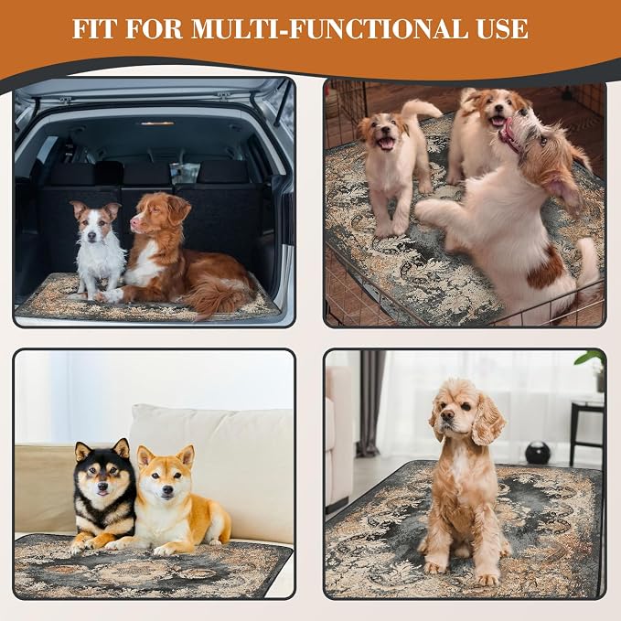 Washable Pee Pads for Dogs, Reusable Puppy Training Pads 2 Pack. 36''x48'' Non-Slip and Leakproof Washable Pee Mat, Super Absorbent Dog Rugs, Whelping Pads for Crates and Floors