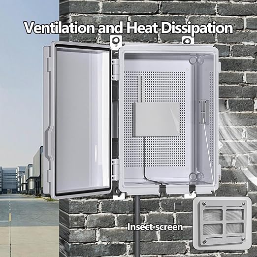 ABS Electrical Junction Box, Ventilated Design, Cable Grommets, IP65 Waterproof