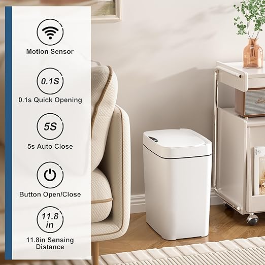2 Pack 2.7 Gal Bathroom Trash Can