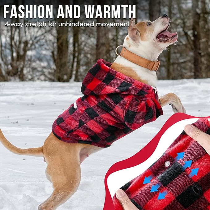 SlowTon Dog Hoodie Tie Dye - Warm Dog Sweater Hoodies with Pocket, Fall Winter Dogs Coat Jacket Pet Outfit Puppy Hooded Sweatshirt Clothes for Small Medium Large Dogs Boy Girl (Red, 3XL)