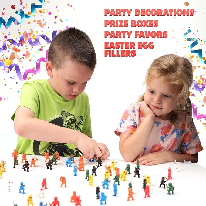 Vending Machine Capsules with Toys - 250 Pcs of 1.1 Inch Tiny Frosty Clear-Colored Acorn Capsules and Mini Ninja Warriors Figurines for Kids - Plastic Capsules for Toys Bulk - Easter Basket Stuffers