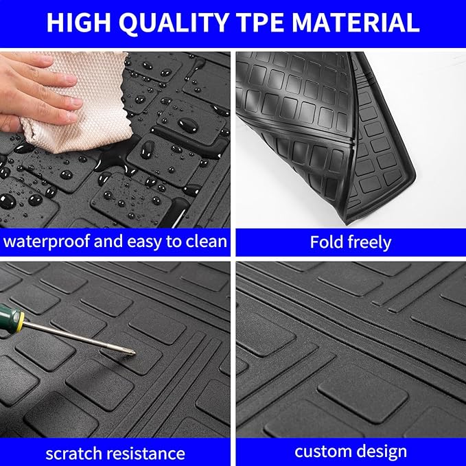 Rongtaod Cargo Mat Compatible with 2023 2024 2025 2026 Honda CRV (Include Hybrid) Cargo Liner Trunk Mat TPE All Weather Trunk Liner Honda CR-V Accessories (Fit Upper Deck, Trunk Mat)