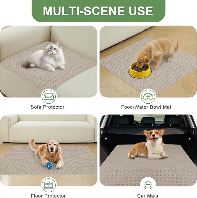 Washable Pee Pads for Dogs Puppy Pad, Brown 40”x60” 1 Pack | High Absorbent Dog Pee Pad Leak Proof Cat Rugs, Reusable Non Slip Pet Mat, Wee Wee Pads for Training, Crate and Floor