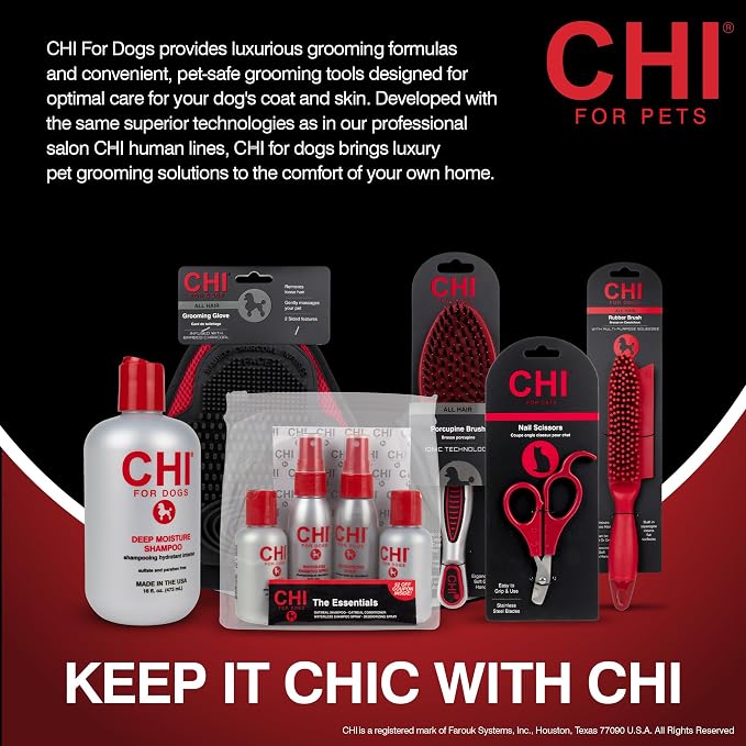 CHI for Dogs Self-Cleaning Slicker Brush, Small Size, 3-Pack | Pivoting head design, fine wire pins, detangles and removes loose hair, for small breed dog coats daily