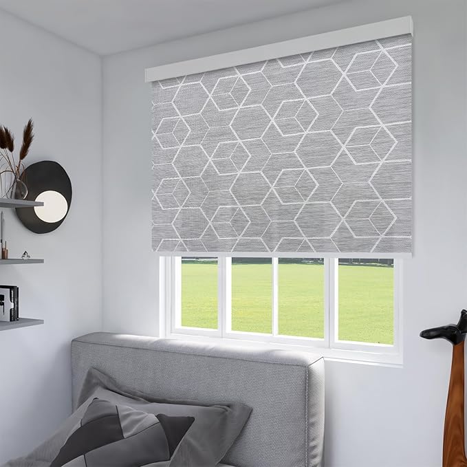Tipiace Motorized Blinds with Remote Window Roller Shade Wireless Rechargeable