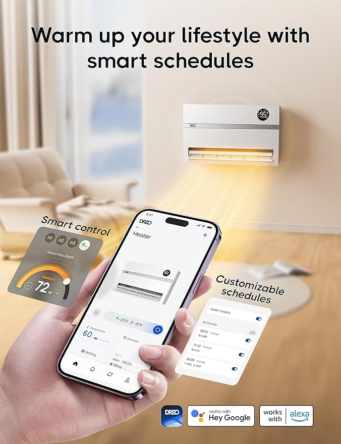 Dreo Smart Wall Heater, Electric Space Heater