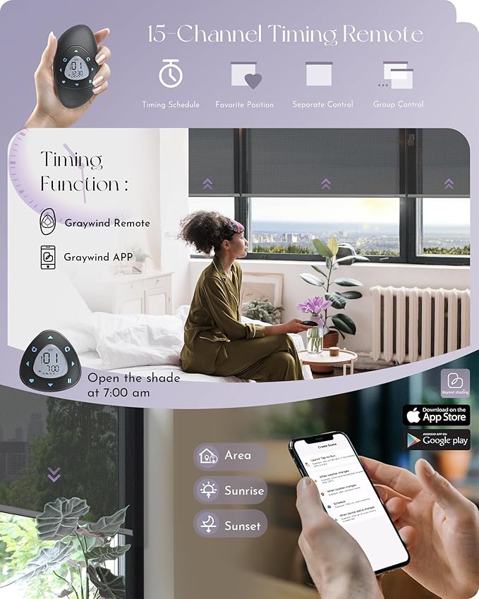 Graywind Motorized Solar Shades Compatible