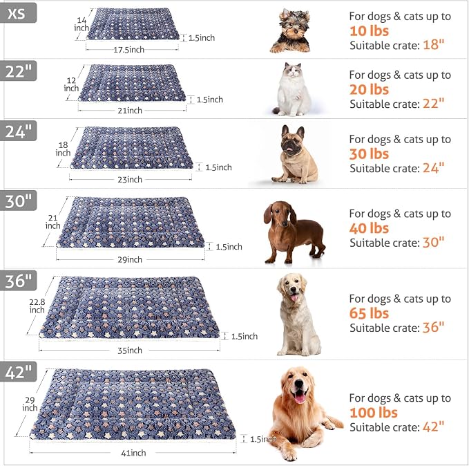 Mora Pets Cat Bed Ultra Soft Dog Crate Pad Star Print 14 x 17.5 inch Blue | Washable Crate Mat for Small Dogs and Indoor Cats, Reversible Fleece Dog Kennel Pad, Flat Pet Bed, Cat Carrier Mat