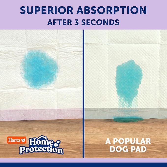 Hartz Home Protection Lavender Scent Odor Eliminating Dog Pads, 3XL, 60ct | Thicker Quilted, Super Absorbent, Quick Drying, No Leaks, No Odors, FlashDry Technology