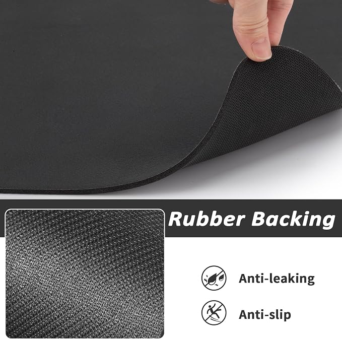 HotLive Dog Food Mat - Absorbent Cat Mat for Food and Water, No Stains Pet Feeding Bowl Mat, Easy to Clean Pet Placemats, Quick Dry Dog Water Dispenser Mat for Messy Drinkers | Black 24"x 36"