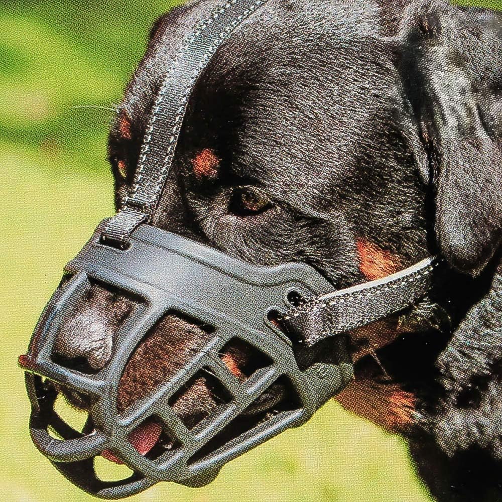 BARKLESS Dog Muzzle, Soft Basket Silicone Muzzle for Dogs to Prevent Biting and Chewing, Breathable Cage Mouth Cover for Training, Allows Drinking and Panting, Used with Collar