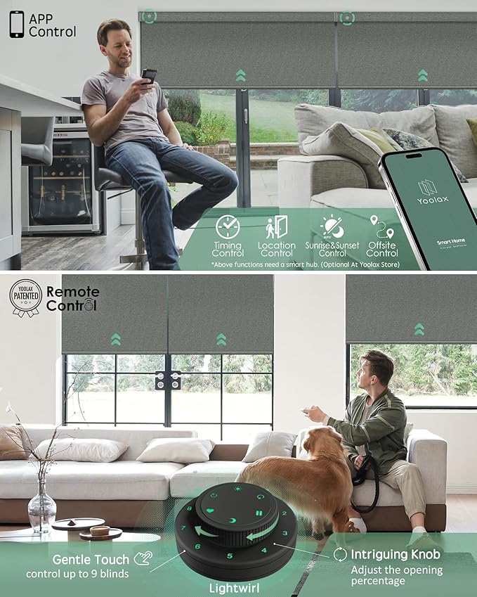 Yoolax Motorized Blinds with Remote, Smart Blinds