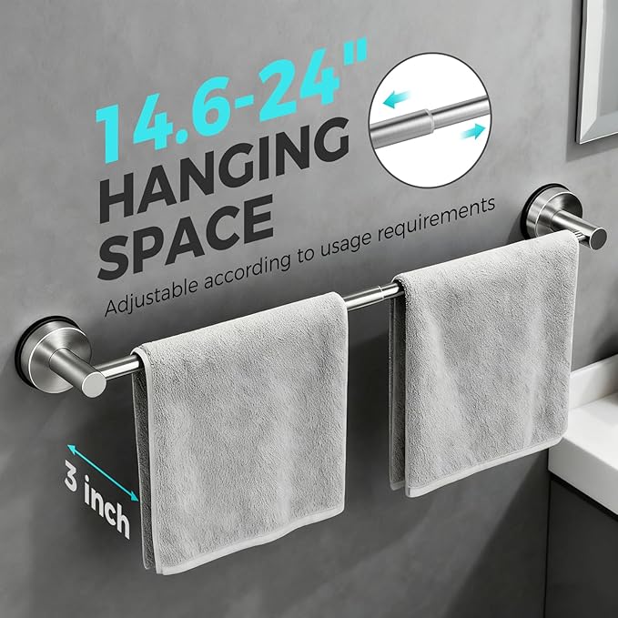 Adjustable Suction Cup Towel Bar