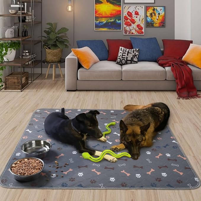 Washable Pee Pad for Dogs, 2 Pack Extra Large Puppy Pads, 48"x60" | Super Absorbent, Waterproof & Leakproof, Non-Slip Bottom, Machine Washable, For Floors, Beds, Couches, Crates, Carpets, Cars