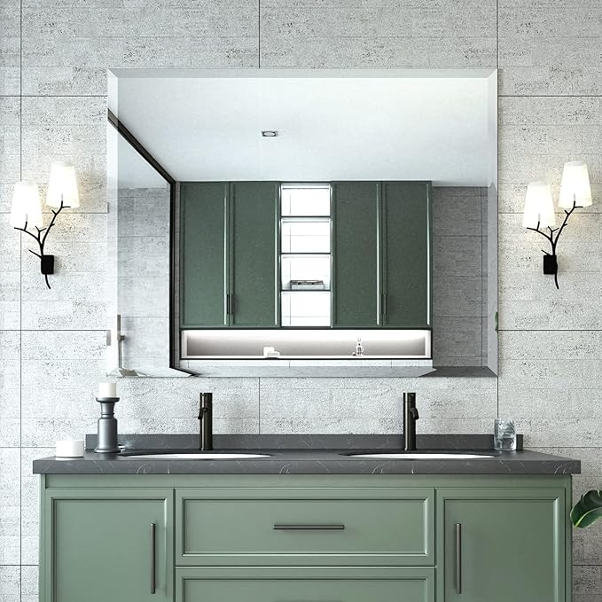 Mirrorons Beveled Mirror, Bathroom Mirrors