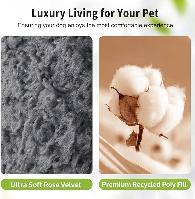 2 Pack Dog Bed for Large Medium Small Dogs,Reversible Rectangle Dog Bed,Washable Orthopedic Durable Sofa Bed for Pet Sleeping Puppy Cat-M-Grey