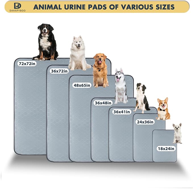 DAHAPYBOO Washable Pee Pads for Dogs 36x41,2Pack | Reusable Puppy Pads for Dogs Non-Slip Waterproof Pet Training Pads for Crate, Playpen, Bed, Sofa,Whelping Box, Potty Training
