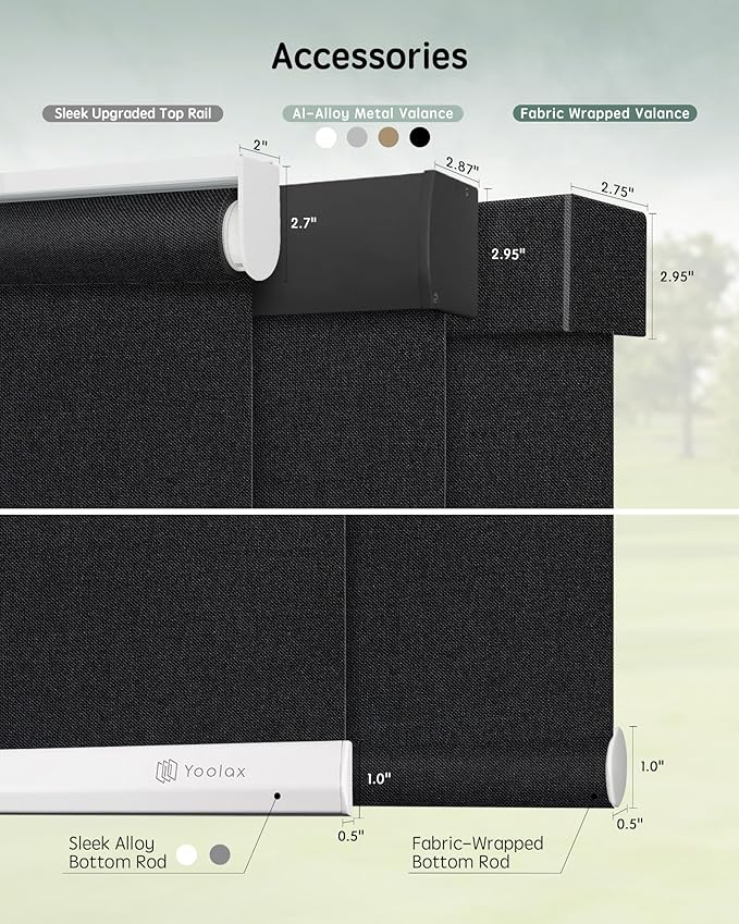 Yoolax Motorized Blinds with Remote, Automatic Window Shades Work with Alexa