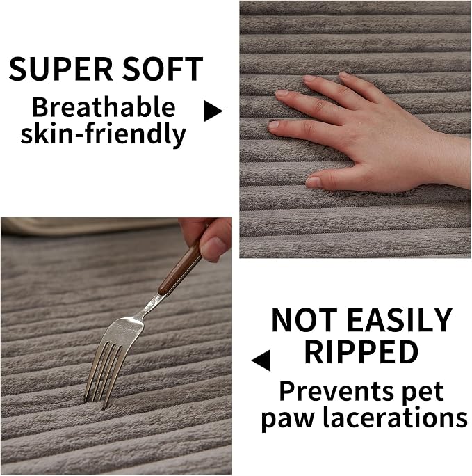 HAOMAIJIA Waterproof Couch Cover for Dogs Washable,Faux Fur Pet Couch Covers for Sofa,Soft Dog Bed Cover Non-Slip Couch Covers for 3 Cushion Couch Sofa Pet Friendly (Grey, 35" x 62")
