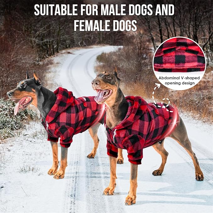 SlowTon Dog Hoodie Tie Dye - Warm Dog Sweater Hoodies with Pocket, Fall Winter Dogs Coat Jacket Pet Outfit Puppy Hooded Sweatshirt Clothes for Small Medium Large Dogs Boy Girl (Red, 3XL)