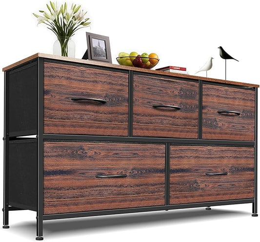 Dresser for Bedroom with 5 Drawers, Chest of Drawers, Storage Drawers Organizer