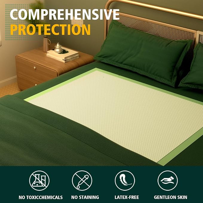 MILDPLUS Disposable Bed Pads 40"X40" 10pcs Extra Large Pee Pads | Incontinence Bed Pads, Heavy Duty Super Absorbent Underpads, Waterproof Chucks Pads for Adults, Elderly or Pets, 100x100CM