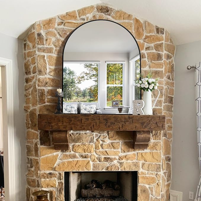 CIRCUMI Arched Wall Mirror, Metal Frame, Large Size