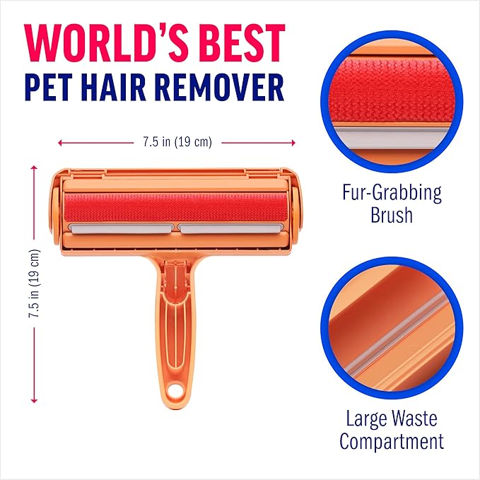 ChomChom Roller Pet Hair Remover - Reusable Cat and Dog Lint Rollers for Furniture, Couch, Car, and Clothes - Limited Cat Edition﻿
