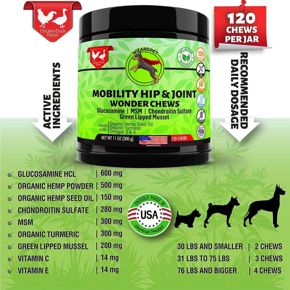 Advanced Hemp Hip and Joint Supplement for Dogs Hemp. Sized and styled for real homes, not just a listing photo.