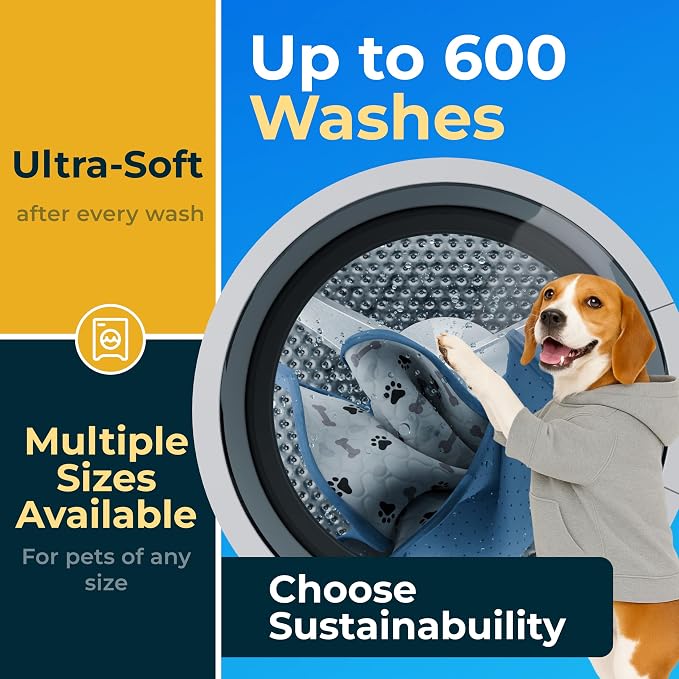 Washable Pee Pads for Dogs - Waterproof Reusable Puppy Pads with Anti-Slip Backing, Pet Training Pad for Puppy Playpen, Crate, Whelping Box, Potty Training (Pack of 2 - 48x48)