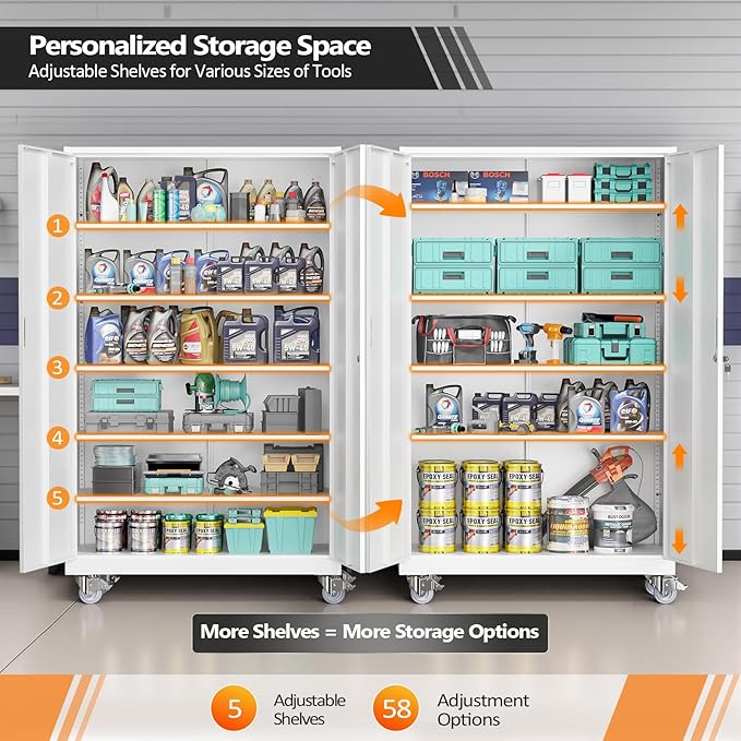 VINGLI Large Metal Storage Cabinet