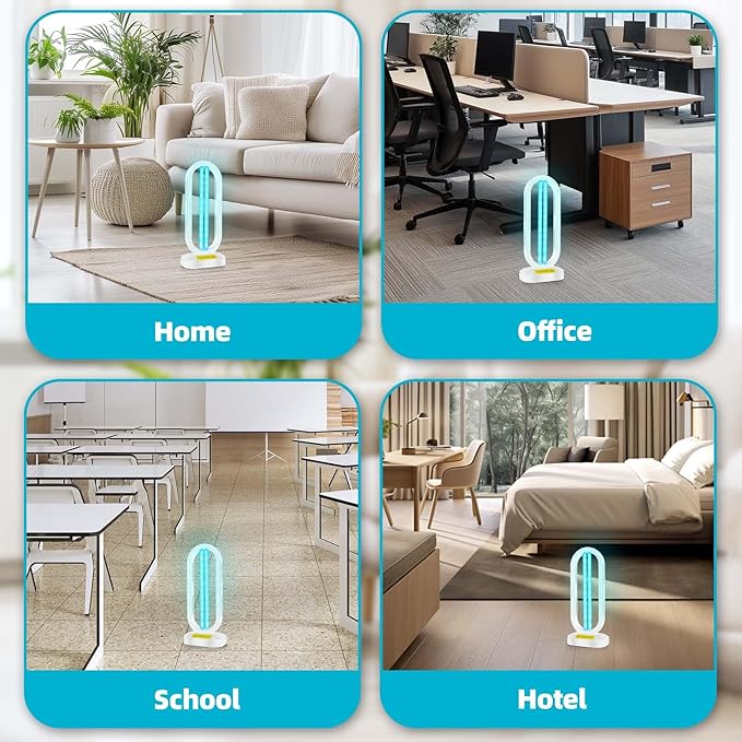 UV Light Sanitizer, 4-Speed Timing and Remote Control UVC Home Disinfection