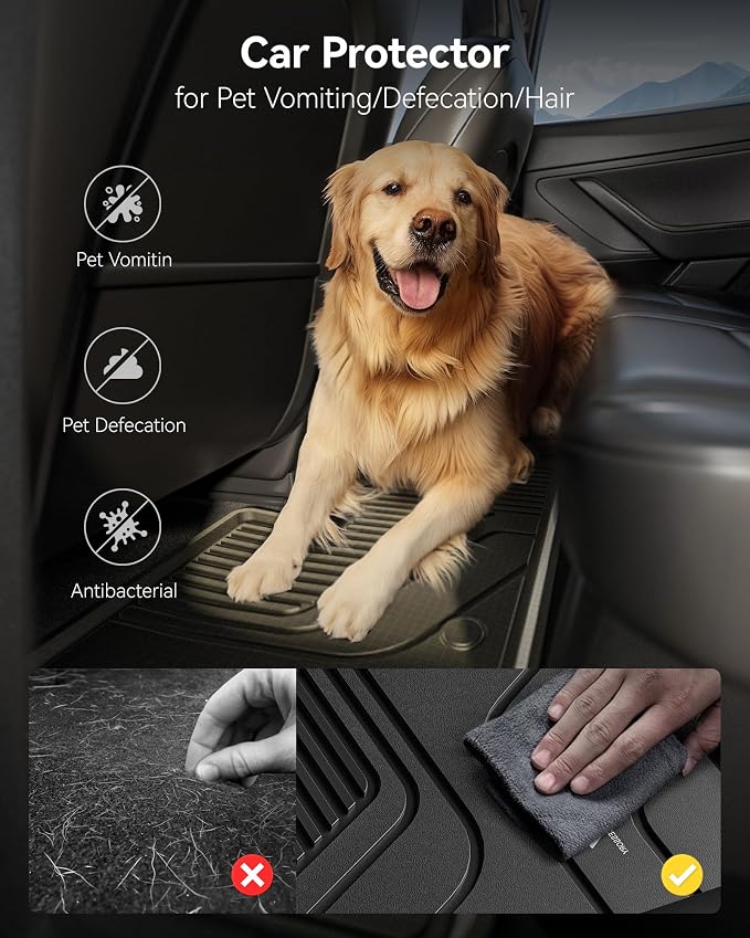 3W Floor Mat for Toyota Sienna 2021-2026 (Only for 7 Seat), TPE All Weather Custom Fit Floor Liner for Toyota Sienna 2nd and 3rd Row Car Liners(Not Fit 2025 2026 Platinum Edition)