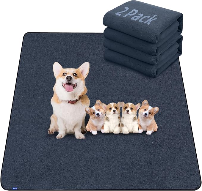 Sunsleek Washable Pee Pads for Dogs 36"x41", 2 Pack Non-Slip Puppy Pads | Non-Slip, Super Absorbent, Reusable Waterproof Pet Training Mats for Playpen, Crate, Floor, for Whelping Pads & Incontinence