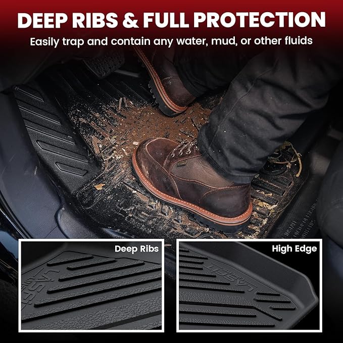 LASFIT Floor Mats for Acura ILX 2013-2022 Sedan, Custom Fit All Weather Floor Liners TPE Car Mat Set for Front & Rear Row Mat, Black