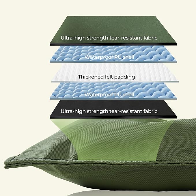 Chew Proof Indestructible Dog Bed,Medium (22"x35"),Green | Durable,for Aggressive Chewers,Tough,chew resistant, non chewable,Machine Washable & Waterproof,Indoor Outdoor