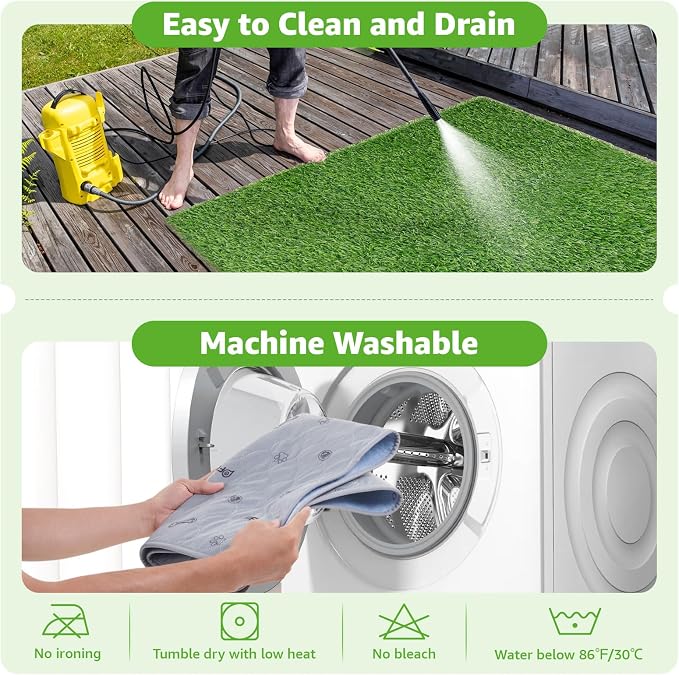 Grass Pad with Tray 24.5x39, Dog Litter Box for Patio Balcony Apartment | Floral，Grass Mat with Pad, Artificial Turf Grass, Puppy Indoor Outddor Potty Training, Washable Reusable, Leakproof, Pee On