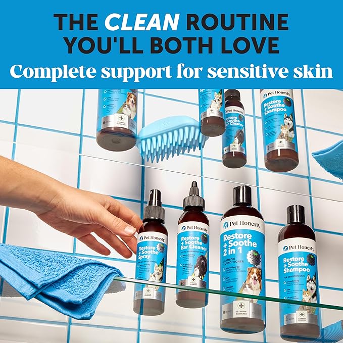 Restore + Soothe Hot Spots Spray for Dogs & Cats - Gentle on Sensitive Skin, Chlorhexidine Alternative Spray, Soothes Itching, Irritation with Aloe and Microsilver (Lavender) - 4oz