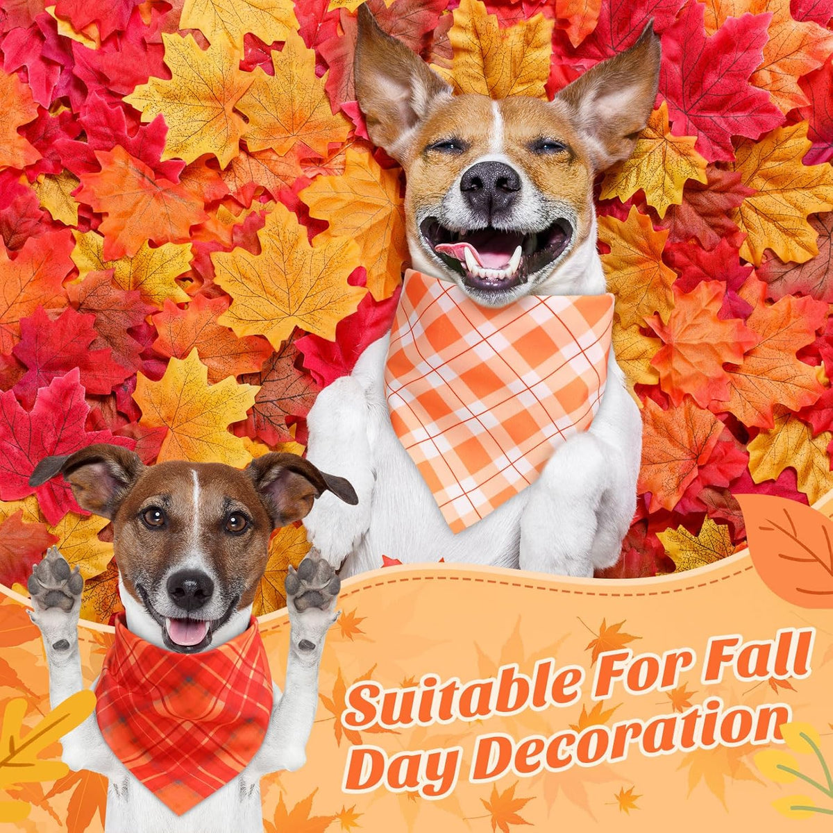 Weewooday 50 Pcs Fall Dog Bandanas Bulk Plaid Bandanas for Dogs Autumn Soft Doggie Bibs Adjustable Triangle Scarves for Small Medium Large Pet Costume(Plaid Pattern, 25.6 x 17.7 x 17.7 Inch)