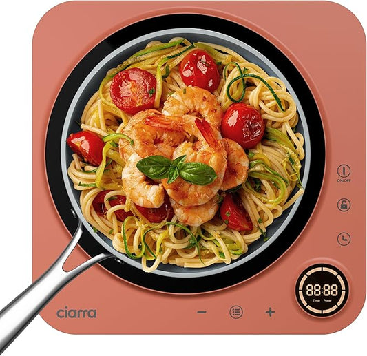 CIARRA CATIH1A-O Portable Induction Cooktop, Slim Single Electric Countertop