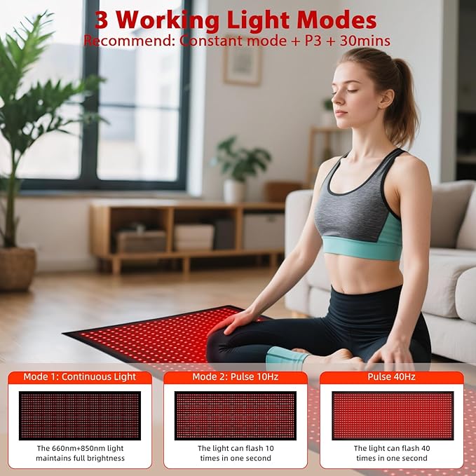 Red Light Therapy Large Mat for Whole Body Relief 71''x31'' Infrared Therapy