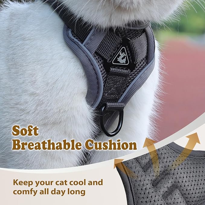 Cat Harness and Leash for Walking, Escape Proof Soft Adjustable Vest Harnesses for Cats