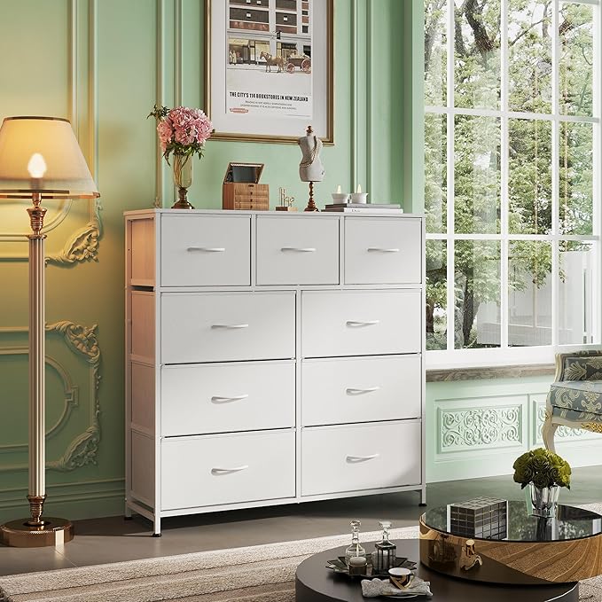 WLIVE 9-Drawer Dresser, Fabric Storage Tower