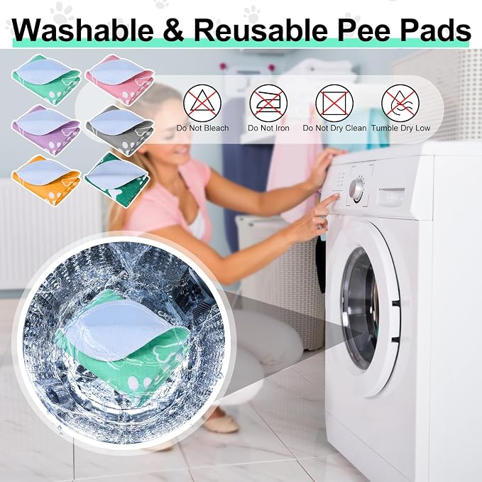 BEAUTYZOO 2 Pack Washable Pee Pads for Dogs,Reusable Puppy Pads 36x41 Aqua | Waterproof Super Absorbent,Non Slip and Leak-Proof Against Urine,Whelping Pads Mats for Puppy Potty Training,Playpen,Crate