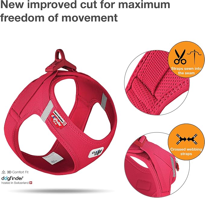 Vest Harness curli Clasp Air-Mesh Red L